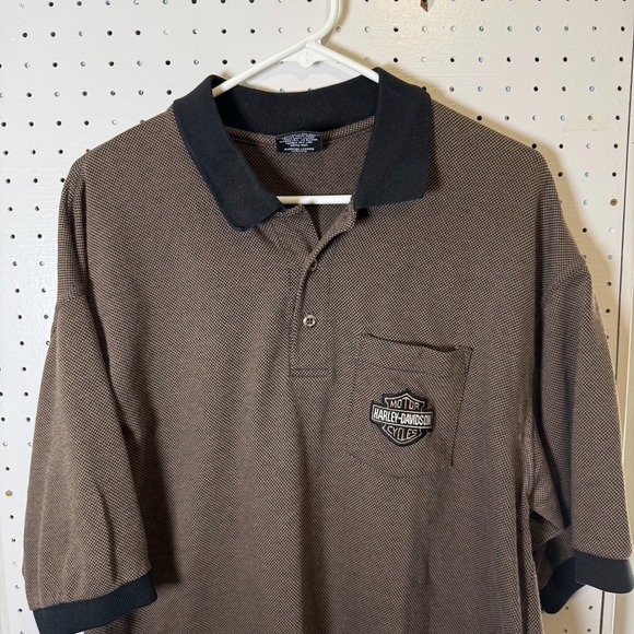Harley-Davidson Other - Harley Davidson Motorcycles Polo Shirt Men's Size‎ 2XL Brown Cotton Short Sleeve